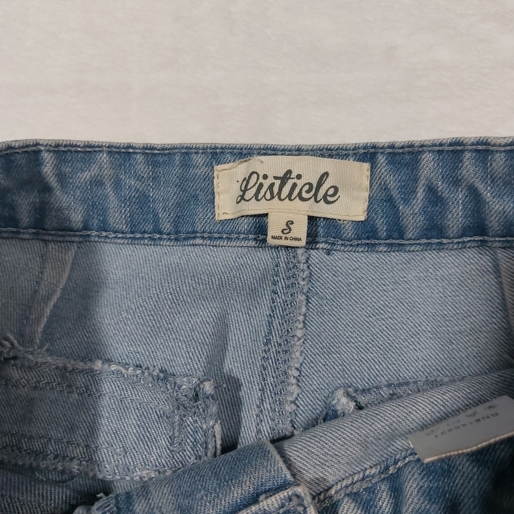 LISTICLE WOMEN'S FLARE RAW HEM DENIM BLUE JEANS SIZE SMALL - Picture 10 of 12